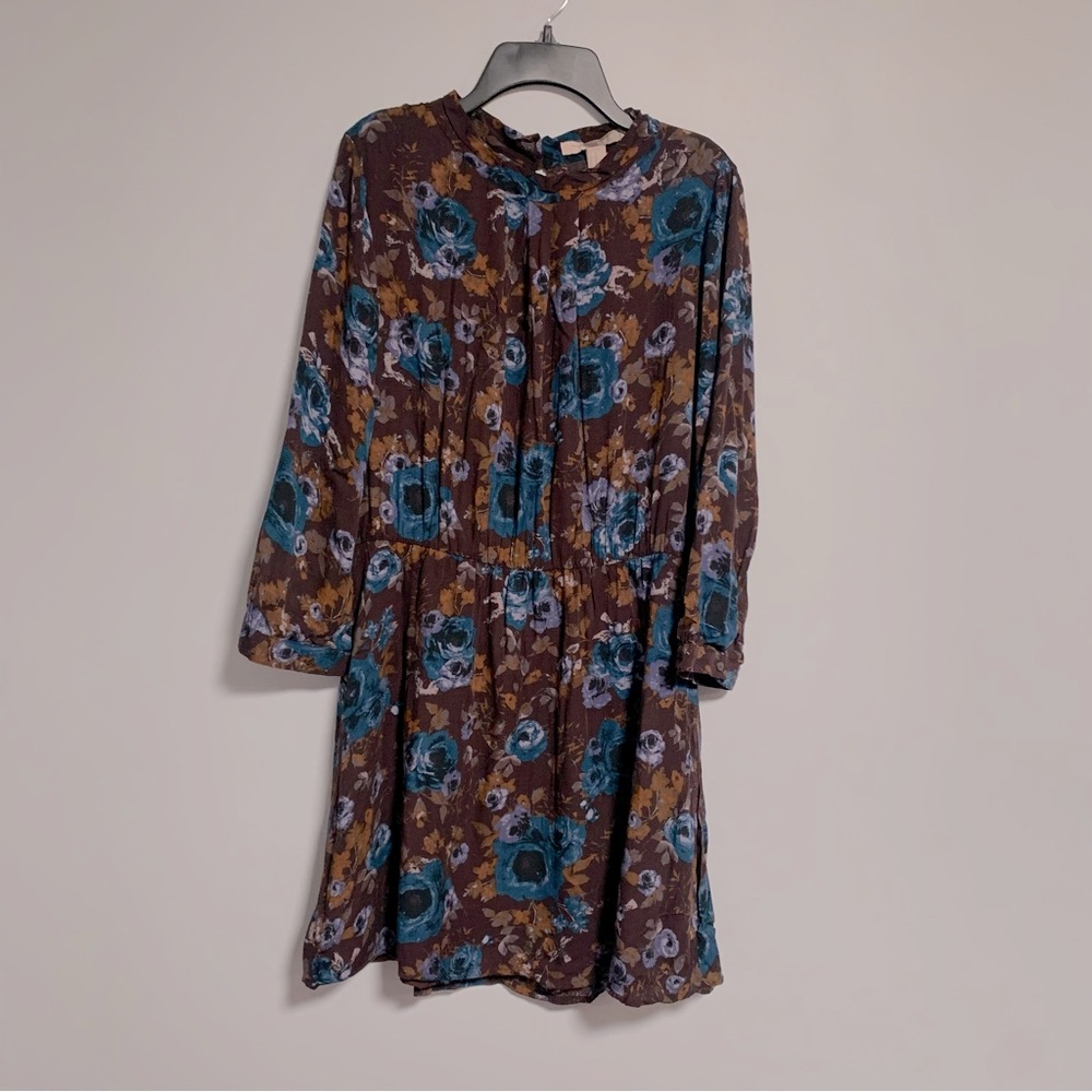 Floral Brown and Blue Dress medium